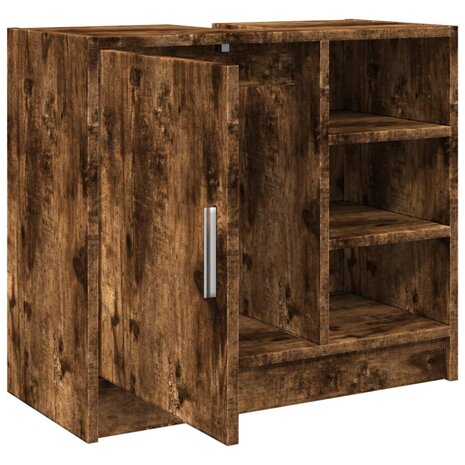 Wastafelkast 63x29x55 cm bewerkt hout gerookt eikenkleurig 5