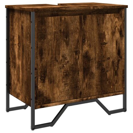 Wastafelkast 60x35x60 cm bewerkt hout gerookt eikenkleurig 2
