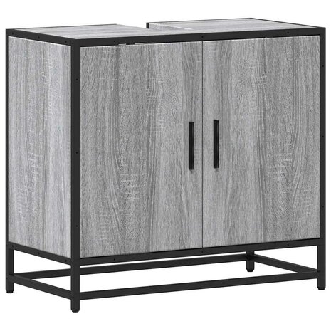 Wastafelkast 65x33x60 cm bewerkt hout grijs sonoma eikenkleurig 2