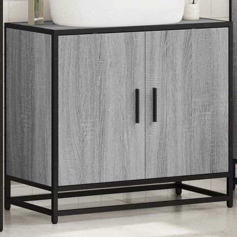 Wastafelkast 65x33x60 cm bewerkt hout grijs sonoma eikenkleurig 4
