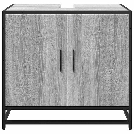 Wastafelkast 65x33x60 cm bewerkt hout grijs sonoma eikenkleurig 5