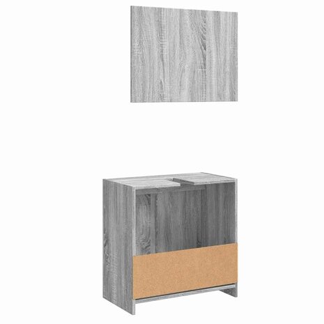 2-delige Badkamermeubelset bewerkt hout grijs sonoma eikenkleur 7
