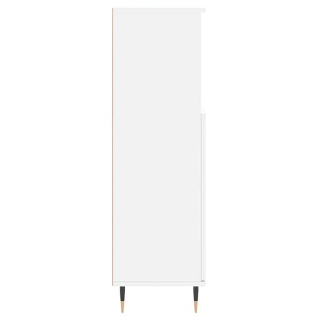 Badkamerkast 30x30x100 cm bewerkt hout wit 7