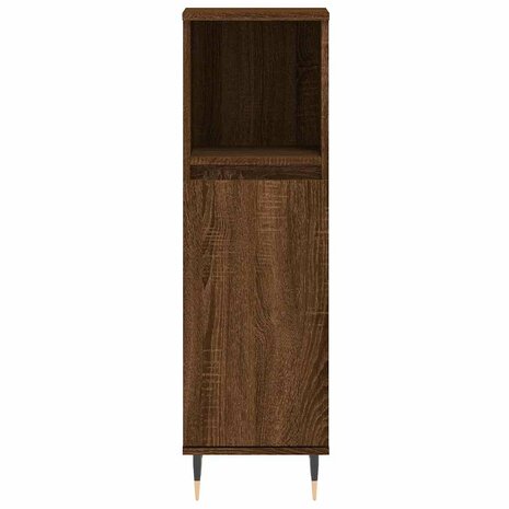 Badkamerkast 30x30x100 cm bewerkt hout bruin eikenkleur 5