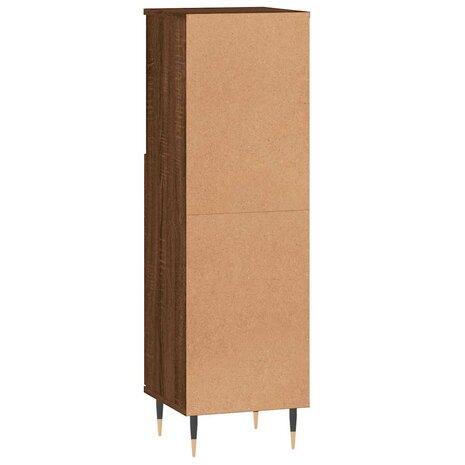 Badkamerkast 30x30x100 cm bewerkt hout bruin eikenkleur 8