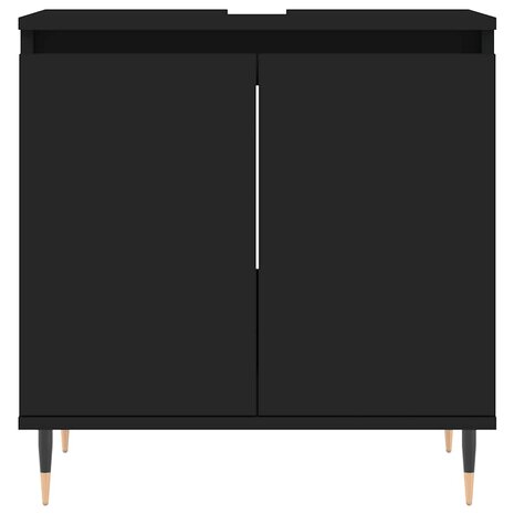 Badkamerkast 58x33x60 cm bewerkt hout zwart 4