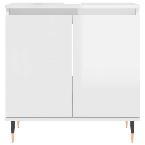 Badkamerkast 58x33x60 cm bewerkt hout hoogglans wit 4