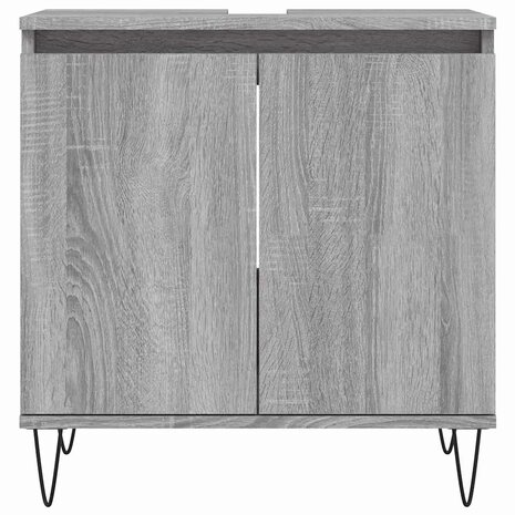 Badkamerkast 58x33x60 cm bewerkt hout grijs sonoma eikenkleurig 4