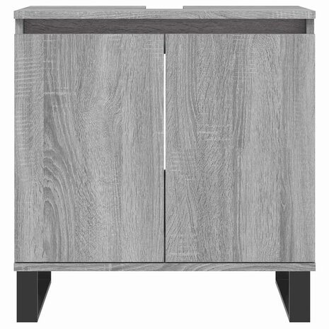 Badkamerkast 58x33x60 cm bewerkt hout grijs sonoma eikenkleurig 4