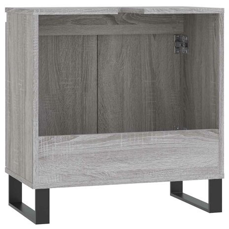 Badkamerkast 58x33x60 cm bewerkt hout grijs sonoma eikenkleurig 7