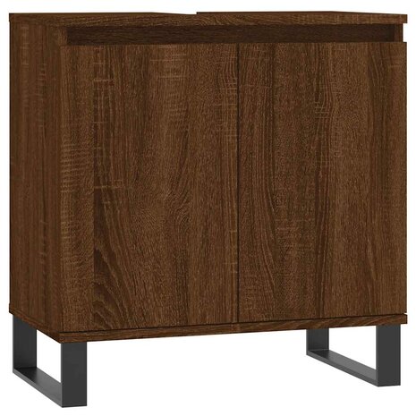 Badkamerkast 58x33x60 cm bewerkt hout bruin eikenkleur 2
