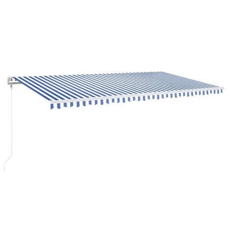 Luifel automatisch met LED en windsensor 600x350 cm blauw wit 2
