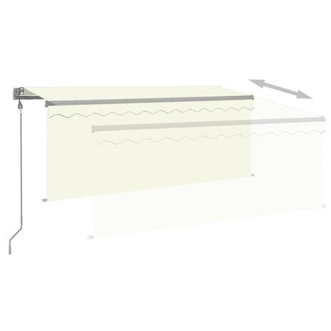 Luifel automatisch met rolgordijn LED windsensor 3x2,5 m crème   4