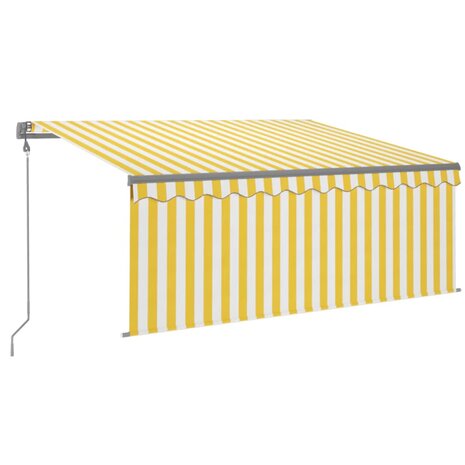 Luifel automatisch met gordijn LED windsensor 3x2,5 m geel wit   2