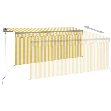 Luifel automatisch met gordijn LED windsensor 3x2,5 m geel wit   4