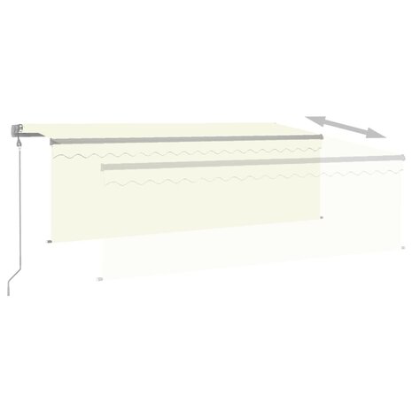 Luifel automatisch met rolgordijn LED windsensor 4x3 m crème   4