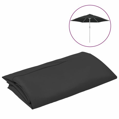 Vervangingsdoek voor parasol 300 cm zwart 2