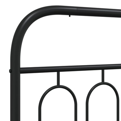 Bedframe met hoofdbord metaal zwart 75x190 cm 7