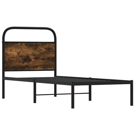 Bedframe zonder matras bewerkt hout gerookt eiken 75x190 cm 3