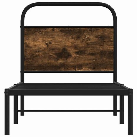 Bedframe zonder matras bewerkt hout gerookt eiken 75x190 cm 5