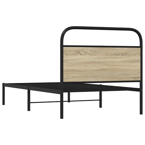 Bedframe zonder matras bewerkt hout sonoma eikenkleur 100x200cm 7