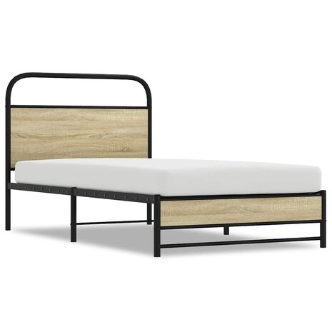 Bedframe zonder matras bewerkt hout sonoma eikenkleur 90x200 cm 2