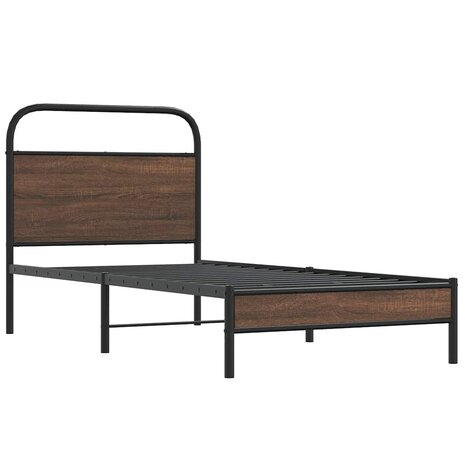 Bedframe zonder matras bewerkt hout bruin eikenkleur 90x200 cm 3