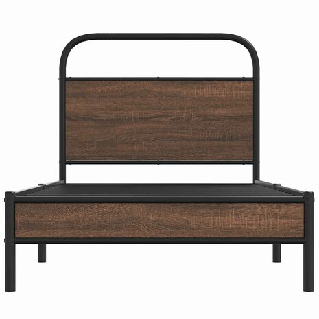 Bedframe zonder matras bewerkt hout bruin eikenkleur 90x200 cm 5