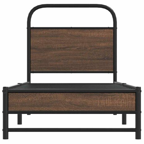 Bedframe zonder matras bewerkt hout bruin eikenkleur 80x200 cm 5
