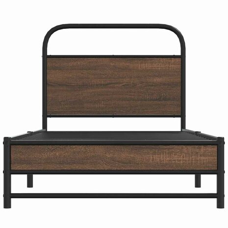 Bedframe zonder matras bewerkt hout bruin eikenkleur 90x200 cm 5