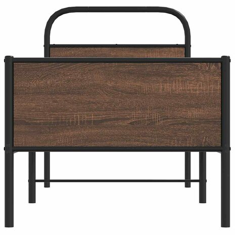 Bedframe zonder matras bewerkt hout bruin eikenkleur 75x190 cm 5