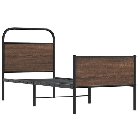 Bedframe zonder matras bewerkt hout bruin eikenkleur 80x200 cm 3