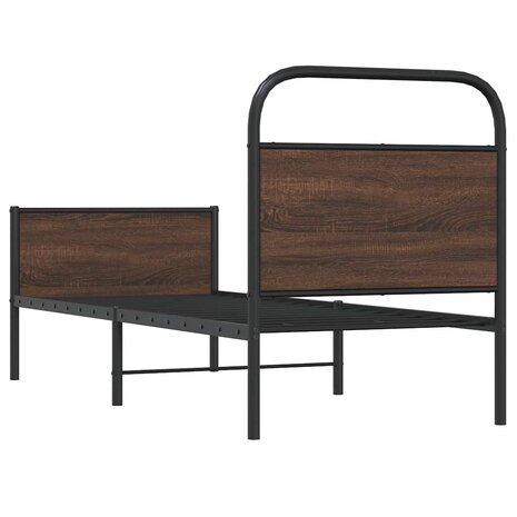 Bedframe zonder matras bewerkt hout bruin eikenkleur 80x200 cm 7