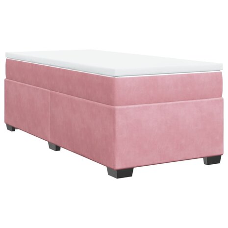 Boxspring met matras fluweel roze 80x200 cm 2