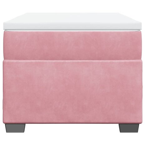 Boxspring met matras fluweel roze 80x200 cm 4