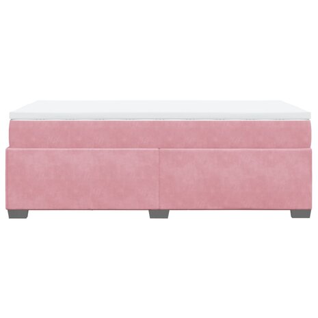 Boxspring met matras fluweel roze 80x200 cm 8