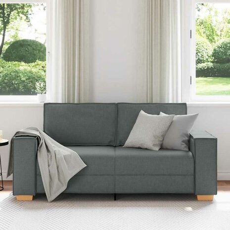 2-zitsbank Donkergrijs 140 cm Stof 3