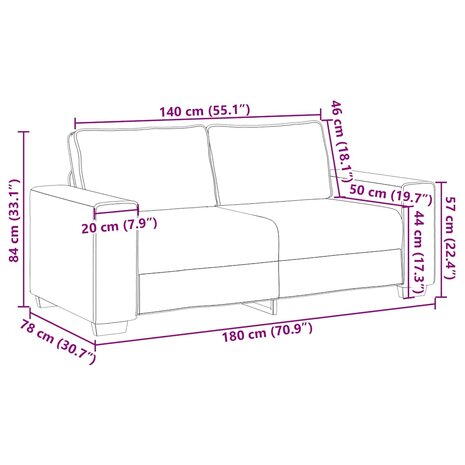 2-zitsbank Zwart 140 cm Stof 9