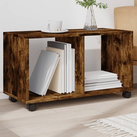 Rolkast 72x33x42,5 cm bewerkt hout gerookt eikenkleurig 1