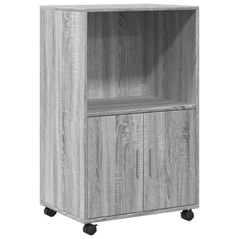 Rolkast 55x40x91 cm bewerkt hout grijs sonoma eikenkleurig 2