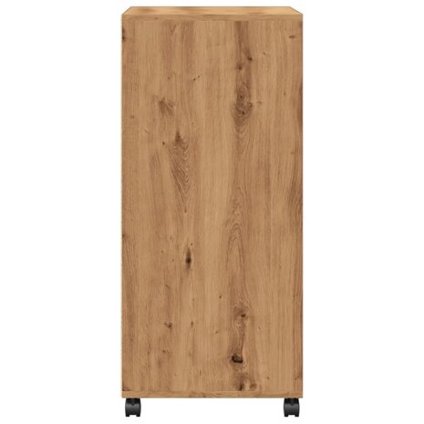 Rolkast 55x40x91 cm bewerkt hout artisanaal eikenkleurig 5