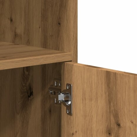 Rolkast 55x40x91 cm bewerkt hout artisanaal eikenkleurig 8