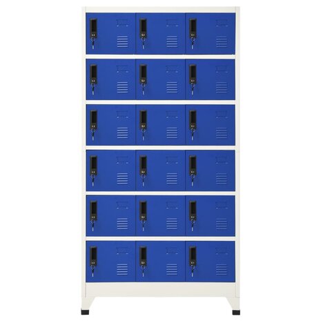 Lockerkast 90x40x180 cm staal grijs en blauw 2
