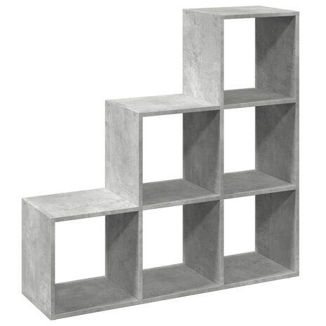 Kamerscherm / boekenkast 3-laags 99x29x99 cm hout betongrijs 7