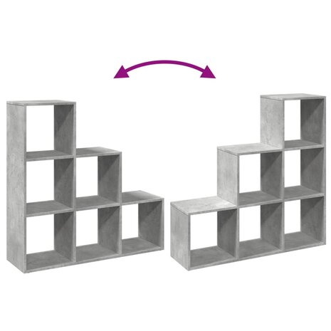 Kamerscherm / boekenkast 3-laags 99x29x99 cm hout betongrijs 8