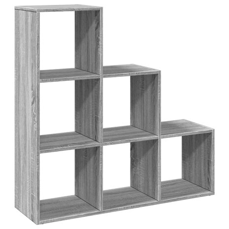 Kamerscherm / boekenkast 3-laags 99x29x99 cm hout grijs sonoma 2