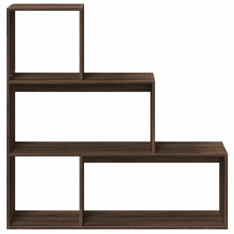 Kamerscherm / boekenkast 3-laags 123x29x123 cm hout bruin eiken 5