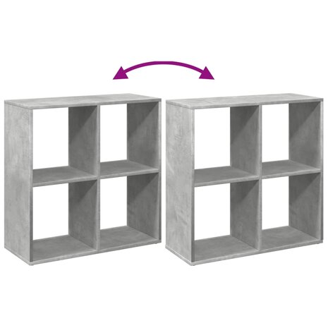 Kamerscherm / boekenkast 69,5x29x69,5 cm hout betongrijs 8