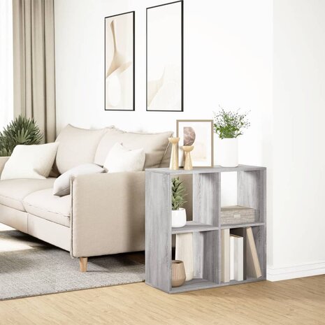 Kamerscherm / boekenkast 69,5x29x69,5 cm hout grijs sonoma 4