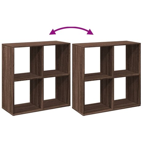 Kamerscherm / boekenkast 69,5x29x69,5 cm hout bruin eikenkleur 8